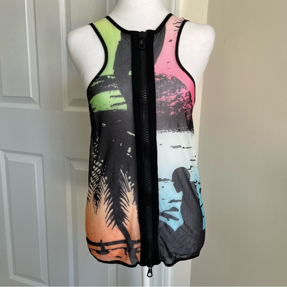 RARE Vintage Jean Paul Gaultier Soleil 90s Y2K Sheer Mesh Swim Tank Top Shirt M - Picture 2 of 9
